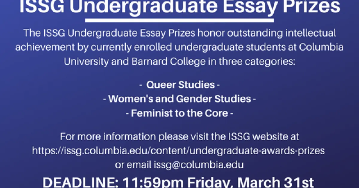 Announcing the 2023 ISSG Undergraduate Prizes (Deadline: March 31st) | ISSG
